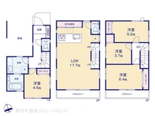 【埼玉県/朝霞市仲町】朝霞市仲町1丁目 新築一戸建て 間取り図