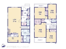 【東京都/東大和市新堀】東大和市新堀3丁目 新築一戸建て 間取り図