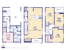 【東京都/足立区東保木間】足立区東保木間1丁目 新築一戸建て 間取り図