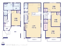 【埼玉県/さいたま市中央区大戸】さいたま市中央区大戸2丁目 新築一戸建て 間取り図