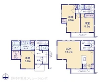 【神奈川県/横浜市鶴見区東寺尾】横浜市鶴見区東寺尾1丁目 新築一戸建て 間取り図