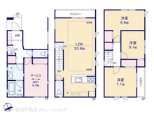 【神奈川県/川崎市川崎区桜本】川崎市川崎区桜本1丁目 新築一戸建て 間取り図