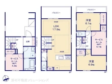 【神奈川県/川崎市川崎区田町】川崎市川崎区田町2丁目 新築一戸建て 間取り図