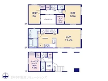 【神奈川県/横浜市鶴見区潮田町】横浜市鶴見区潮田町3丁目 新築一戸建て 間取り図