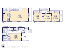 【神奈川県/横浜市鶴見区北寺尾】横浜市鶴見区北寺尾7丁目 新築一戸建て 間取り図