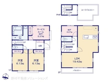 【神奈川県/川崎市川崎区小田】川崎市川崎区小田6丁目 新築一戸建て 間取り図