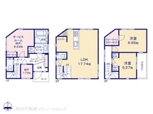 【神奈川県/横浜市鶴見区元宮】横浜市鶴見区元宮1丁目 新築一戸建て 間取り図