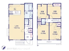 【埼玉県/さいたま市見沼区東大宮】さいたま市見沼区東大宮2丁目 新築一戸建て 間取り図