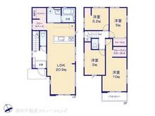【埼玉県/さいたま市見沼区東大宮】さいたま市見沼区東大宮2丁目 新築一戸建て 間取り図
