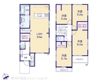【埼玉県/さいたま市見沼区東大宮】さいたま市見沼区東大宮2丁目 新築一戸建て 間取り図