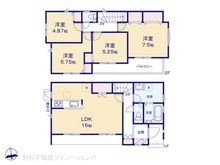 【埼玉県/さいたま市見沼区大和田町】さいたま市見沼区大和田町2丁目 新築一戸建て 間取り図