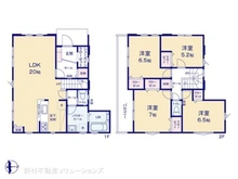 【東京都/日野市石田】日野市石田1丁目 新築一戸建て 間取り図