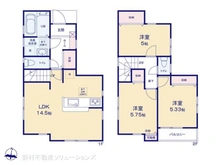 【東京都/昭島市中神町】昭島市中神町2丁目 新築一戸建て 間取り図