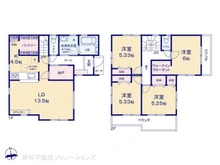 【東京都/武蔵村山市大南】武蔵村山市大南3丁目 新築一戸建て 間取り図