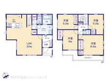 【東京都/日野市日野本町】日野市日野本町3丁目 新築一戸建て 間取り図