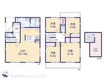 【東京都/八王子市めじろ台】八王子市めじろ台2丁目 新築一戸建て 間取り図