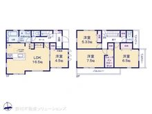 【東京都/東大和市芋窪】東大和市芋窪4丁目 新築一戸建て 間取り図