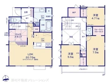 【東京都/日野市大字宮】日野市大字宮 新築一戸建て 間取り図