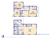 【東京都/東大和市立野】東大和市立野1丁目 新築一戸建て 間取り図