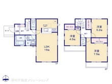 【東京都/立川市一番町】立川市一番町6丁目 新築一戸建て 間取り図