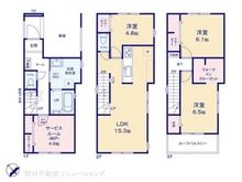 【東京都/荒川区東尾久】荒川区東尾久3丁目 新築一戸建て 間取り図