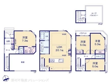 【東京都/荒川区東尾久】荒川区東尾久2丁目 新築一戸建て 間取り図