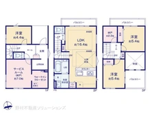 【愛知県/名古屋市昭和区北山町】名古屋市昭和区北山町3丁目 新築一戸建て 間取り図