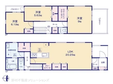 【愛知県/名古屋市北区喜惣治】名古屋市北区喜惣治1丁目 新築一戸建て 間取り図