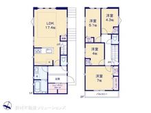 【愛知県/名古屋市名東区よもぎ台】名古屋市名東区よもぎ台3丁目 新築一戸建て 間取り図