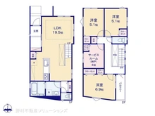 【愛知県/名古屋市西区城西町】名古屋市西区城西町 新築一戸建て 間取り図