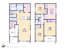 【愛知県/名古屋市北区大我麻町】名古屋市北区大我麻町 新築一戸建て 間取り図
