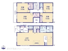 【愛知県/名古屋市北区西味鋺】名古屋市北区西味鋺3丁目 新築一戸建て 間取り図