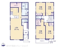 【愛知県/名古屋市千種区下方町】名古屋市千種区下方町1丁目 新築一戸建て 間取り図