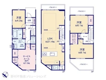 【愛知県/名古屋市名東区上社】名古屋市名東区上社3丁目 新築一戸建て 間取り図