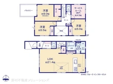 【愛知県/名古屋市北区東味鋺】名古屋市北区東味鋺3丁目 新築一戸建て 間取り図