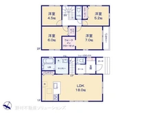 【愛知県/名古屋市名東区猪子石原】名古屋市名東区猪子石原2丁目 新築一戸建て 間取り図