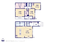 【愛知県/名古屋市千種区下方町】名古屋市千種区下方町5丁目 新築一戸建て 間取り図