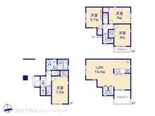 【東京都/北区神谷】北区神谷3丁目 新築一戸建て 間取り図