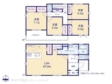 【神奈川県/横浜市旭区笹野台】横浜市旭区笹野台4丁目 新築一戸建て 間取り図