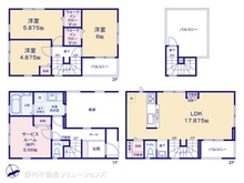 【東京都/江東区亀戸】江東区亀戸3丁目 新築一戸建て 間取り図