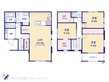 【千葉県/千葉市花見川区朝日ケ丘】千葉市花見川区朝日ケ丘5丁目 新築一戸建て 間取り図