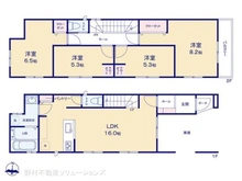 【千葉県/千葉市花見川区朝日ケ丘】千葉市花見川区朝日ケ丘5丁目 新築一戸建て 間取り図