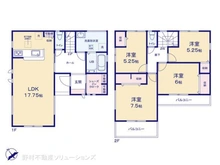 【埼玉県/所沢市上新井】所沢市上新井2丁目 新築一戸建て 間取り図