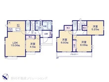【東京都/東村山市野口町】東村山市野口町1丁目 新築一戸建て 間取り図