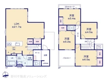 【埼玉県/所沢市中新井】所沢市中新井1丁目 新築一戸建て 間取り図