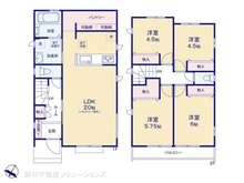 【東京都/東村山市久米川町】東村山市久米川町2丁目 新築一戸建て 間取り図