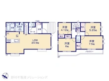 【埼玉県/所沢市東所沢】所沢市東所沢3丁目 新築一戸建て 間取り図