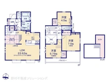 【東京都/東村山市野口町】東村山市野口町3丁目 新築一戸建て 間取り図