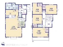 【東京都/東村山市秋津町】東村山市秋津町4丁目 新築一戸建て 間取り図
