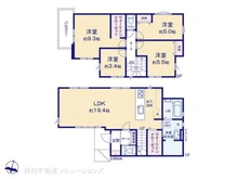 【埼玉県/所沢市北中】所沢市北中3丁目 新築一戸建て 間取り図